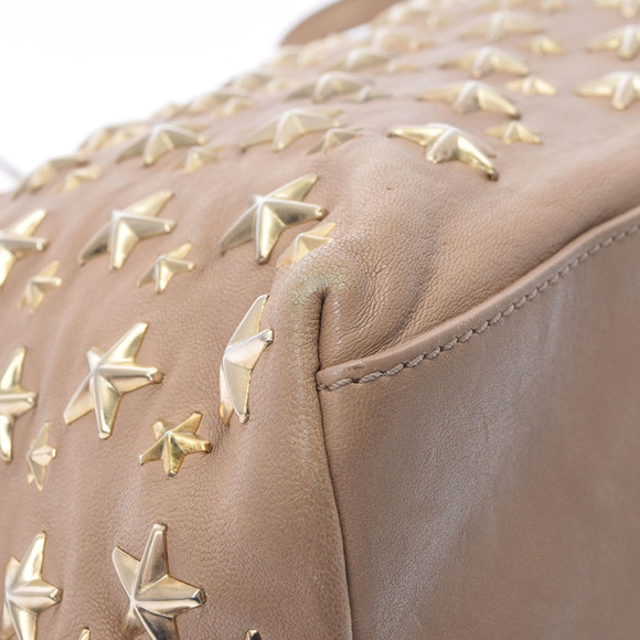 JIMMY CHOO Jimmy Choo Sophia M star studs beige unisex leather tote bag - Picture 7 of 12